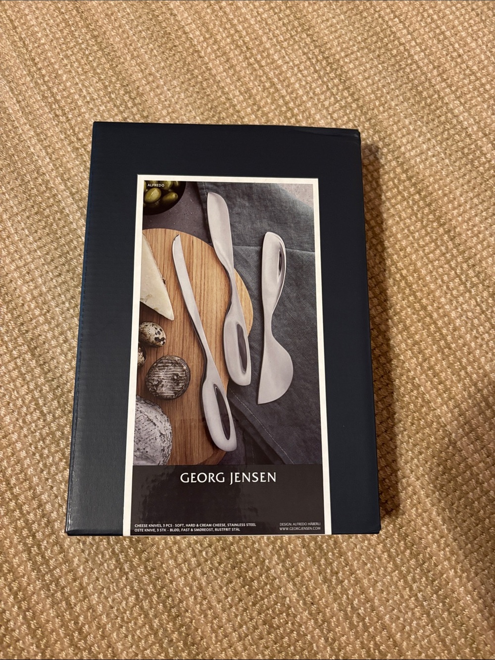 Georg Jensen 3 Piece Cheese Knife Set